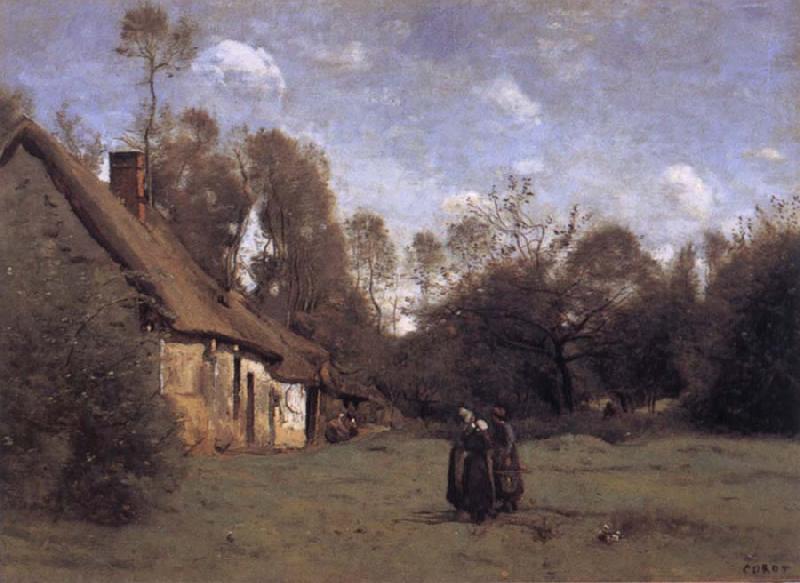 Jean Baptiste Camille  Corot Farmhouse in Normandy oil painting image